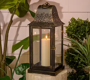 19" Indoor/Outdoor Flameless Metal Lantern by Kim Gravel