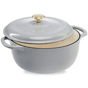 Best Choice Products Enamel Cast-Iron Dutch Oven, 6 Qt & 7.5 Qt – Heavy-Duty Cookware w/ Lid & Dual Handles, Multiple Colors