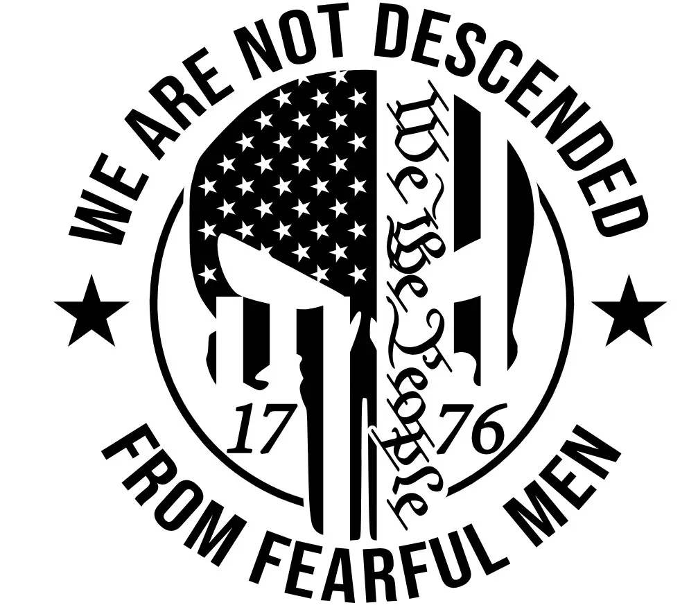 "We Are Not Descended From Fearful Men" Automotive Vinyl Decal - Car Decals, Car Window Sticker, Adhesive Vehicle Exterior Bumper Windshield Accessory for Self-Expression