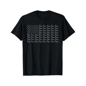 Vintage American Flag Dachshund T-Shirt - Loose Fit Casual Tee Suitable for Dachshund Owners, Machine Washable Dog Lover Apparel 180g