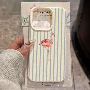 Phone Case - The Elegant And Fresh Flamingo Pattern Is Suitable for Iphone 16 Pro Max Cases, As Well As Iphone 15 Pro Max/14/16 Plus/15/13 Pro/12/11. It Features a Minimalist TPU Design That Is Drop-Resistant And Stylish