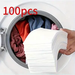 100 Pack Color Catch Laundry Sheets, Prevent Dye Transfer, Mixed Load Protection, Bright Results, Home & Commercial Use, Essential Laundry Item, Cleaning Supplies