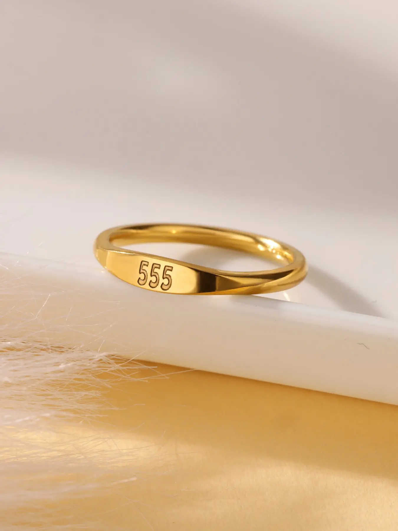 Women's Simple Angel Number Ring, 316L Stainless Steel, Multiple Sizes Design, Fashion Trendy Accessory, Elegant Style, Stackable Finger Rings, Elegant Casual Ring, Elegant Everyday Ring, Jewelry Rings