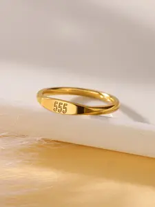 Women's Simple Angel Number Ring, 316L Stainless Steel, Multiple Sizes Design, Fashion Trendy Accessory, Elegant Style, Stackable Finger Rings, Elegant Casual Ring, Elegant Everyday Ring