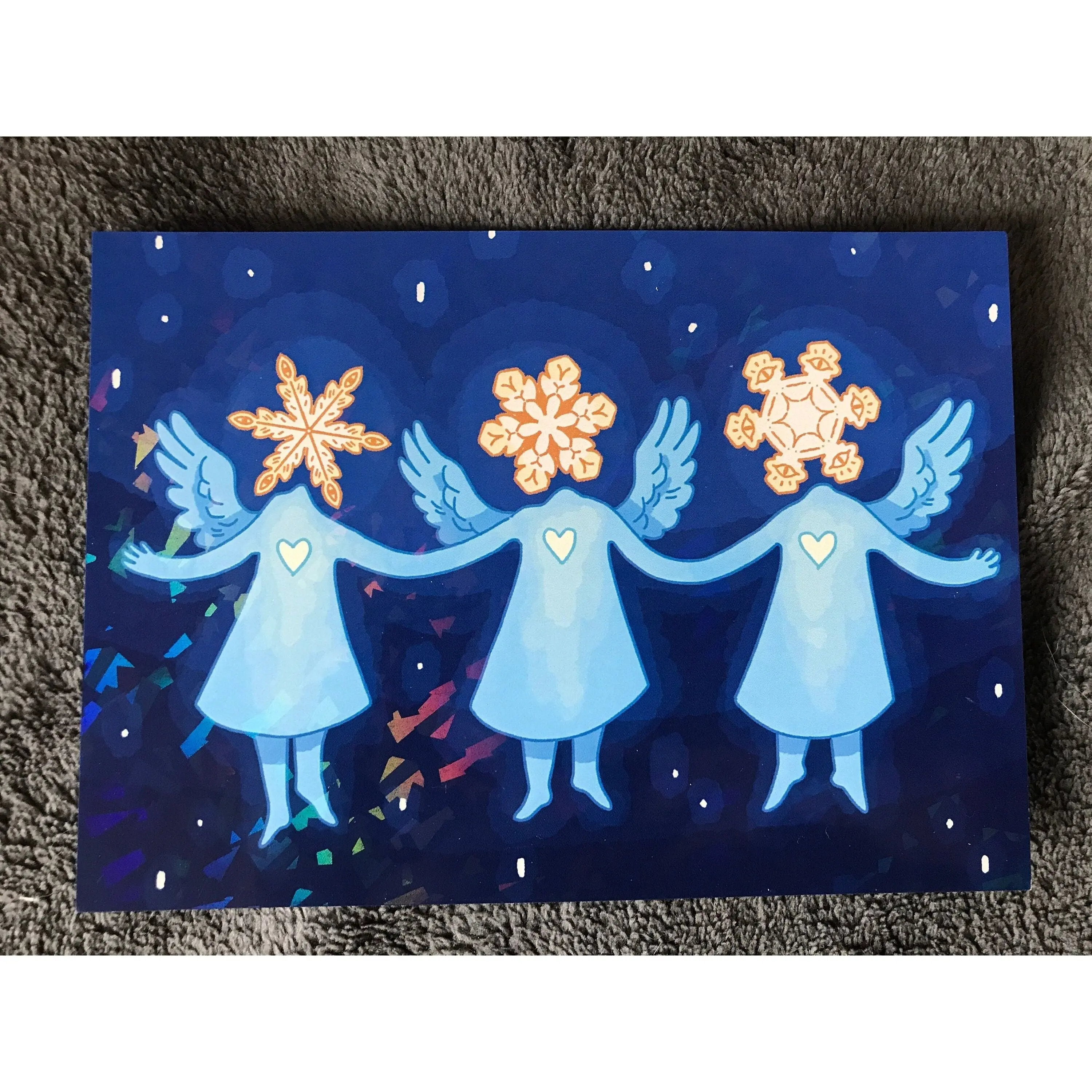 Snowflake Angels - Holographic 5 x 7 Art Print