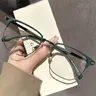 Simple Square Semi-rimless Frame Eyeglasses for Women & Men, Fashion Eyeglasses for Work, Daily Clothing Decor, Perfect for Student Daily Use, National Day Offers, Stylish Eyeglass, Fashionable Frames Glasses, Fashion Eyewear