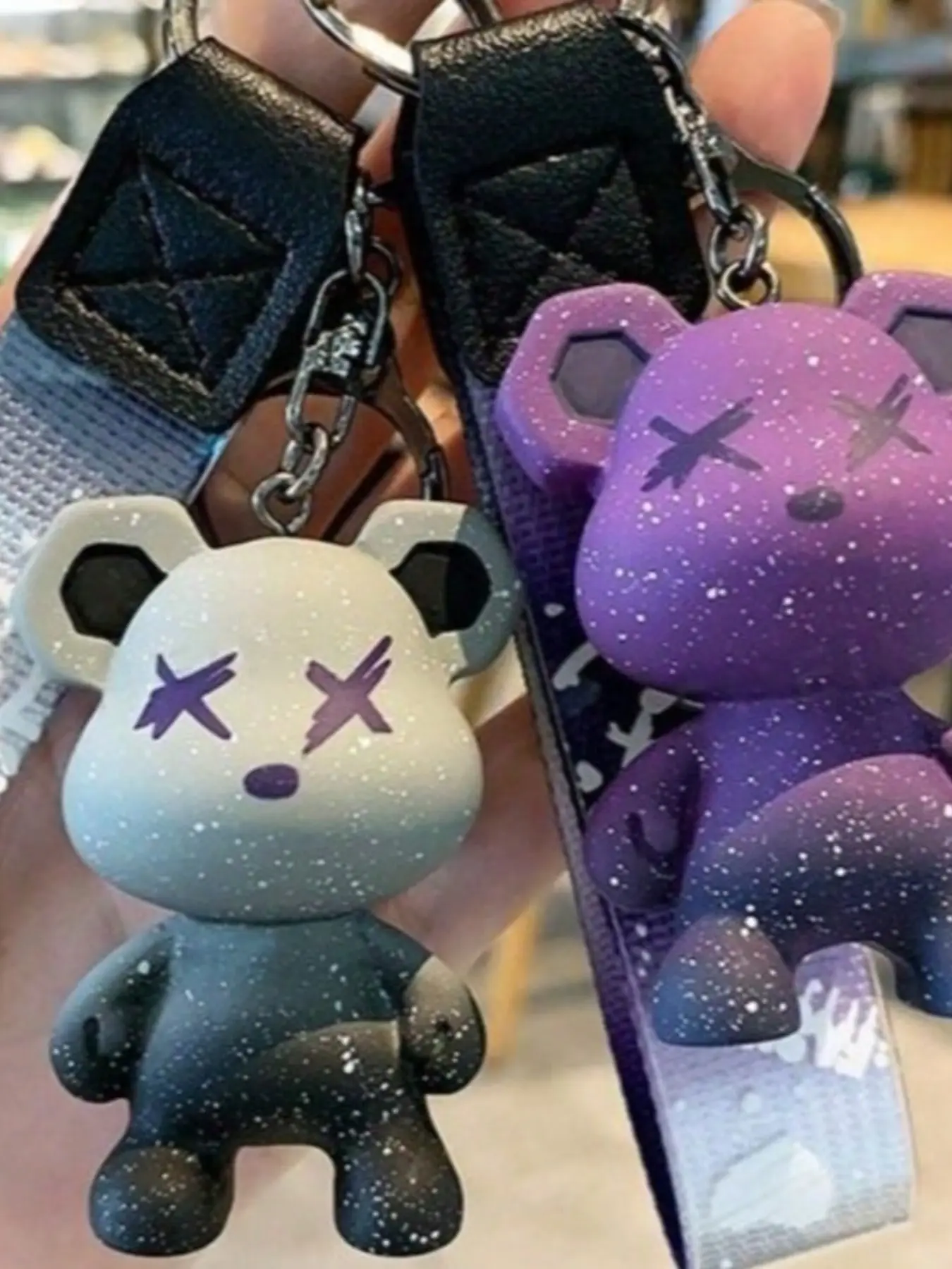 Color-Changing Creative Teddy Bear Keychain, Couple Car Keychain Decor, Backpack Keychain, Multifunctional Keychain for Daily Use, Trendy Cute Keychain, Keychains Cute