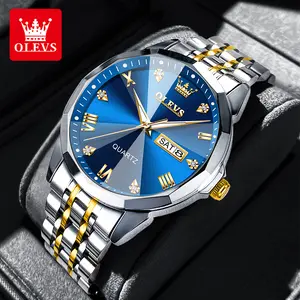 OLEVS Authentic Men's Watch Fashion Business Watch Stainless Steel Waterproof Luminous Date Watch Luxury Men's watch 9931 Reloj de cuarzo para hombre