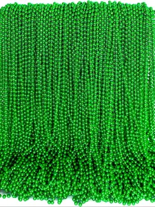 24 Pieces/Pack St. Patrick's Day Accessories, Green St. Patrick's Day Bead Necklaces, 33 Inch Round Bead Irish St. Patrick's Necklaces in Bulk, Perfect for Weddings, Birthdays, Parades, Throwing Accessories & St. Patrick's Day Decorations