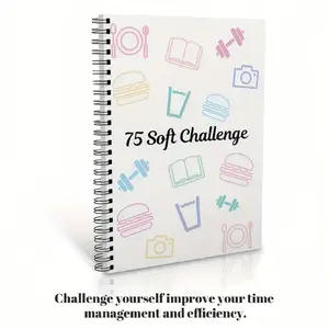 75-Day Soft Challenge Journal & Planner  - Time Management & Efficiency Improvement Notebook, Weekly/Monthly Calendar Planner, Notebook, Office Stationery & Supplies,Christmas gift