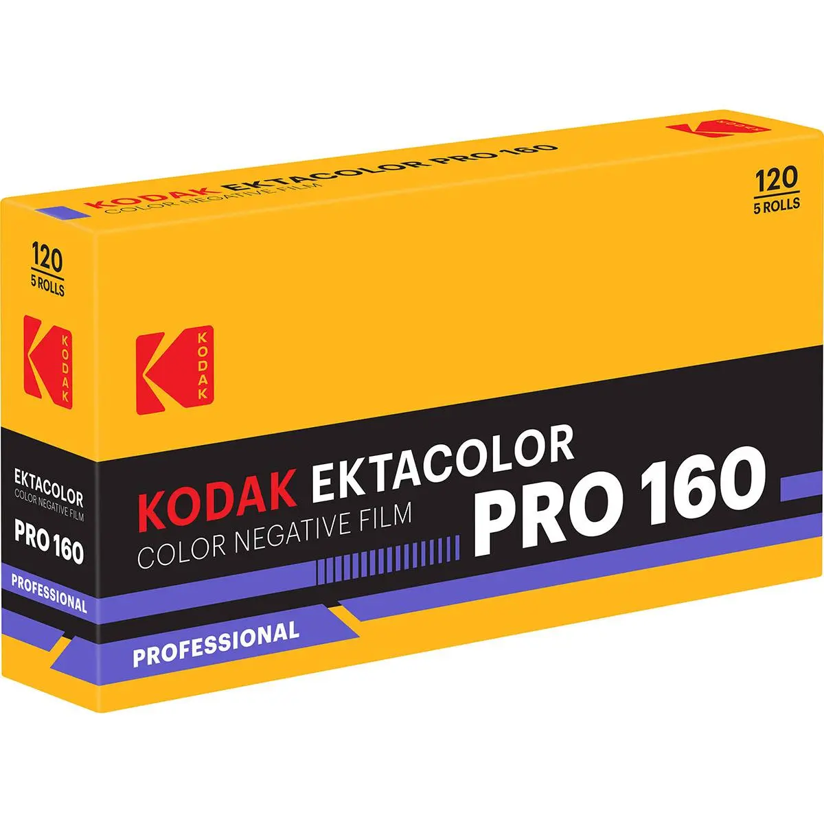 Kodak Ektacolor Pro 160 Color 120 Negative Roll Film, 5-Pack