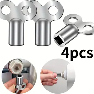 4-Piece Zinc Alloy Radiator Bleed Key Set, Manual Bleed Wrench, Specialized Maintenance Tool for Radiators, Essential Car Care Accessories