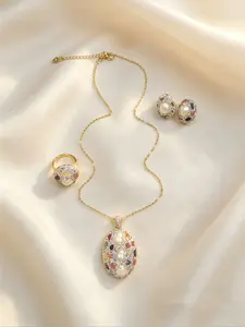 Women's Baroque 3-Piece Jewelry Set, Elegant Design, Charming Accessory Collection