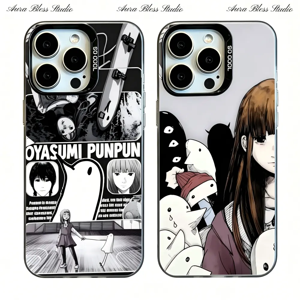 Classic Manga Goodnight Punpun Phone Cases For iPhone 17 Promax Air 16 15 14 Pro Max Plus 13 12 11 Black IMD Matte Shockproof Protective Cover Gifts For Birthday Christmas Thanksgiving Halloween