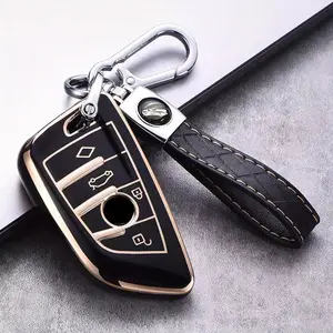 Soft TPU Car Remote Key Fob Cover Key Fob Case For BMW X1 X2 X3 X4 X5 F15 X6 F16 G20 G30 1 2 3 5 7 Series Blade Key Fob Car Key Protector