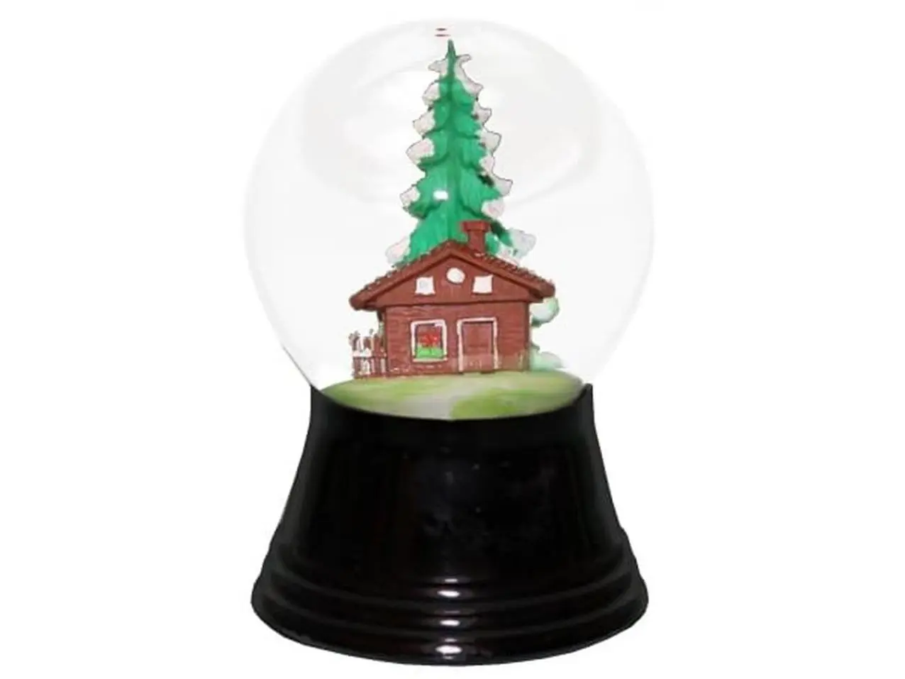 PERZ PR1223 Perzy Glass Snowglobe - Small 2.75h x 1.5w x 1.5d in. Decor with Chalet, Cabin and Tree Design, Real Blown, Not Suitable for Children Under 6