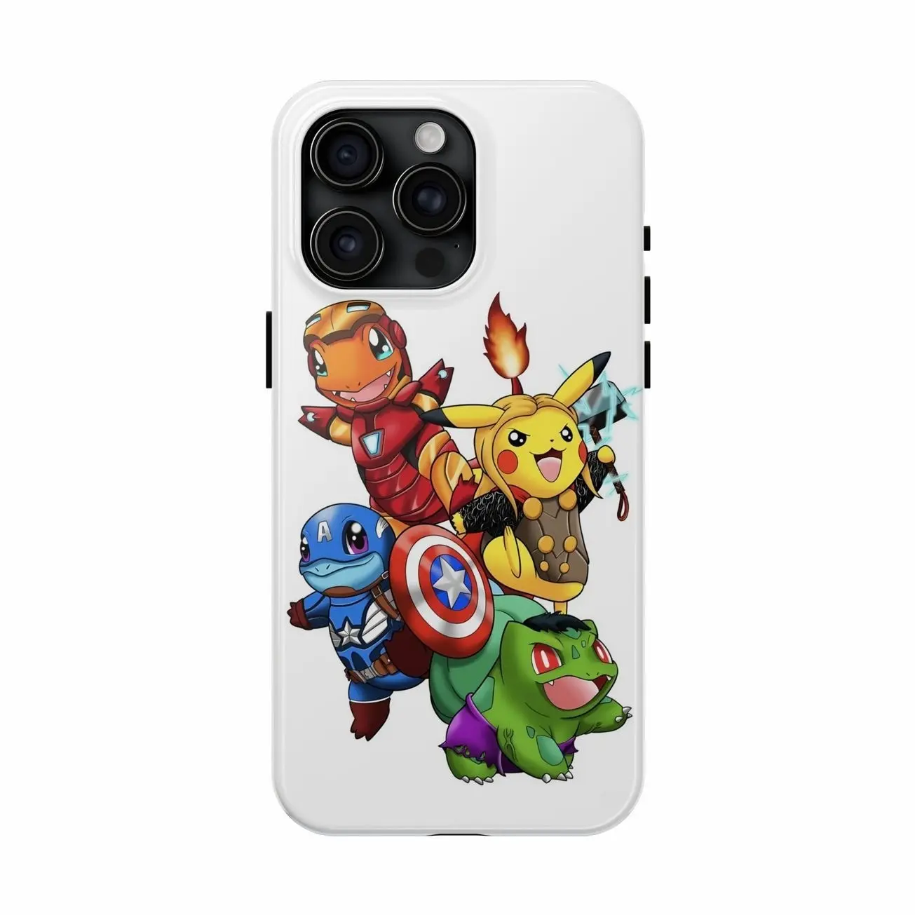 Vintage Poke'Avengers, Pokemon Avengers Case, iPhone 17 16 15 14 13 12 11 X 8 7 Pro Max/Pro/Mini, SAMSUNG GALAXY 21 S22 S23 S24 25 ULTRA PLUS Shockproof Anti-Drop Protective Cases C