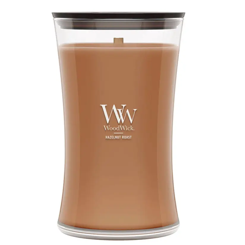 HAZELNUT-ROAST WoodWick 22oz Large Jar Candle Burns 180 Hours