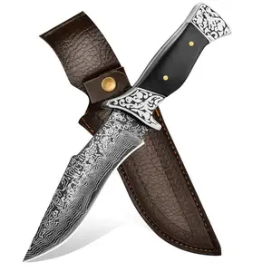 Handcrafted Damascus Steel Chef Knife with Ornate Handle - Kitchen Utensil & Gadget