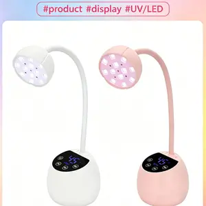 Gooseneck High Brightness UV LED Nail Lamp, 360° Flexible Neck Intelligent Touch Sensing Nail Dryer, Fast Curing No Black Hands, Cordless Rechargeable Portable Gel Curing Lamp with 4 Timers for Home & Professional Salon