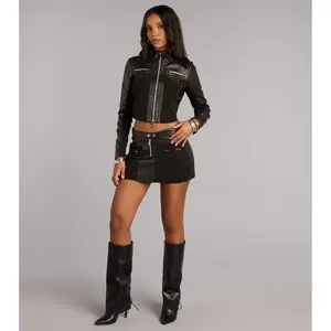 Cool Confidence Faux Leather Mini Skirt