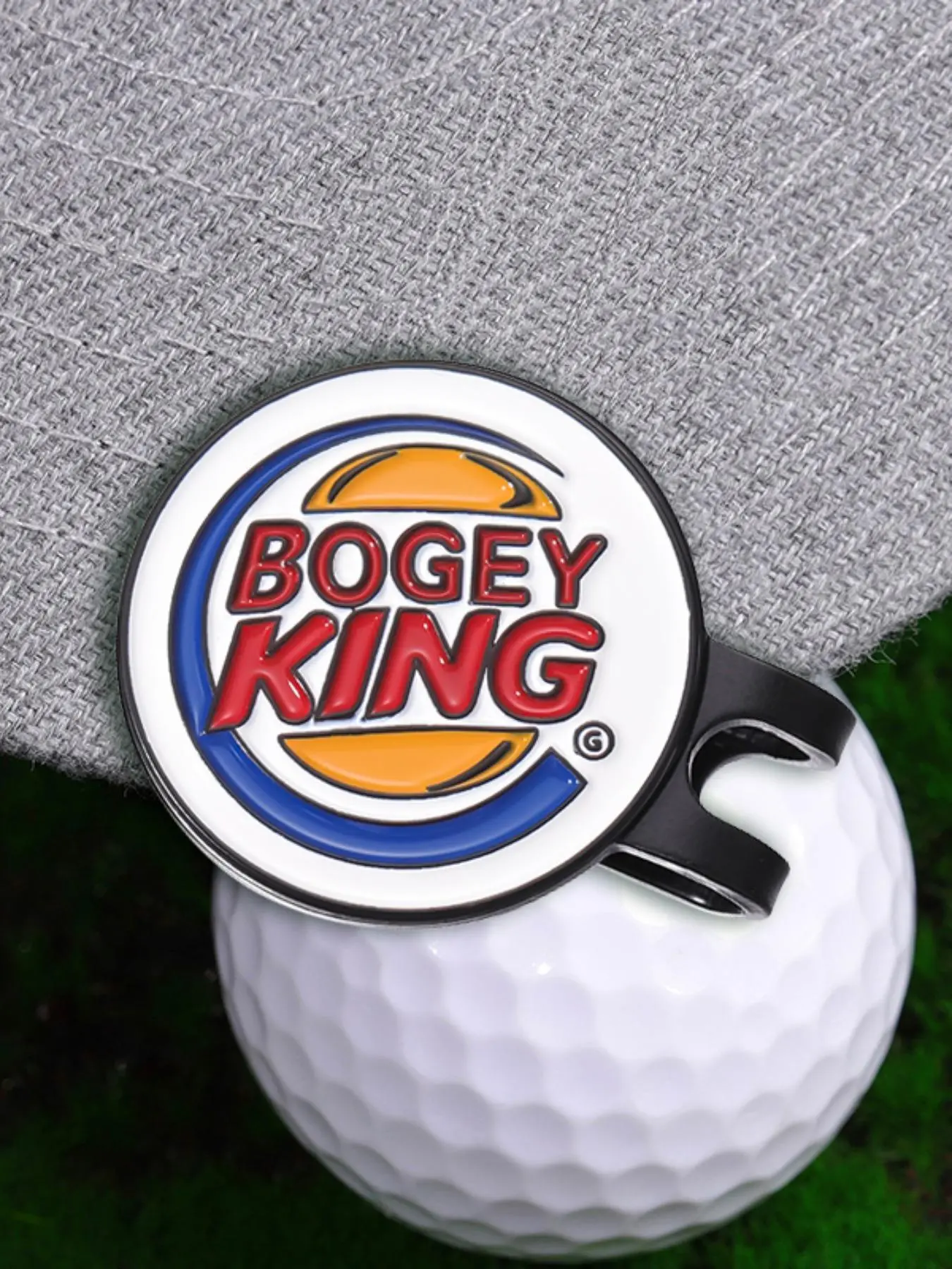 Bogey King Cartoon Style Letters Pattern Golf Hat Clip, Golf Magnetic Ball Marker, Golf Accessory, Fashion Accessories for Men & Women, Golf Gifts