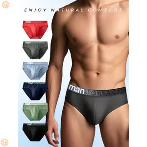 6pcs/Pack Men's Solid Color Briefs, Personalized Minimalist Business Casual Fashion, Soft Comfortable Breathable Fitting Men's Triangular Underwear