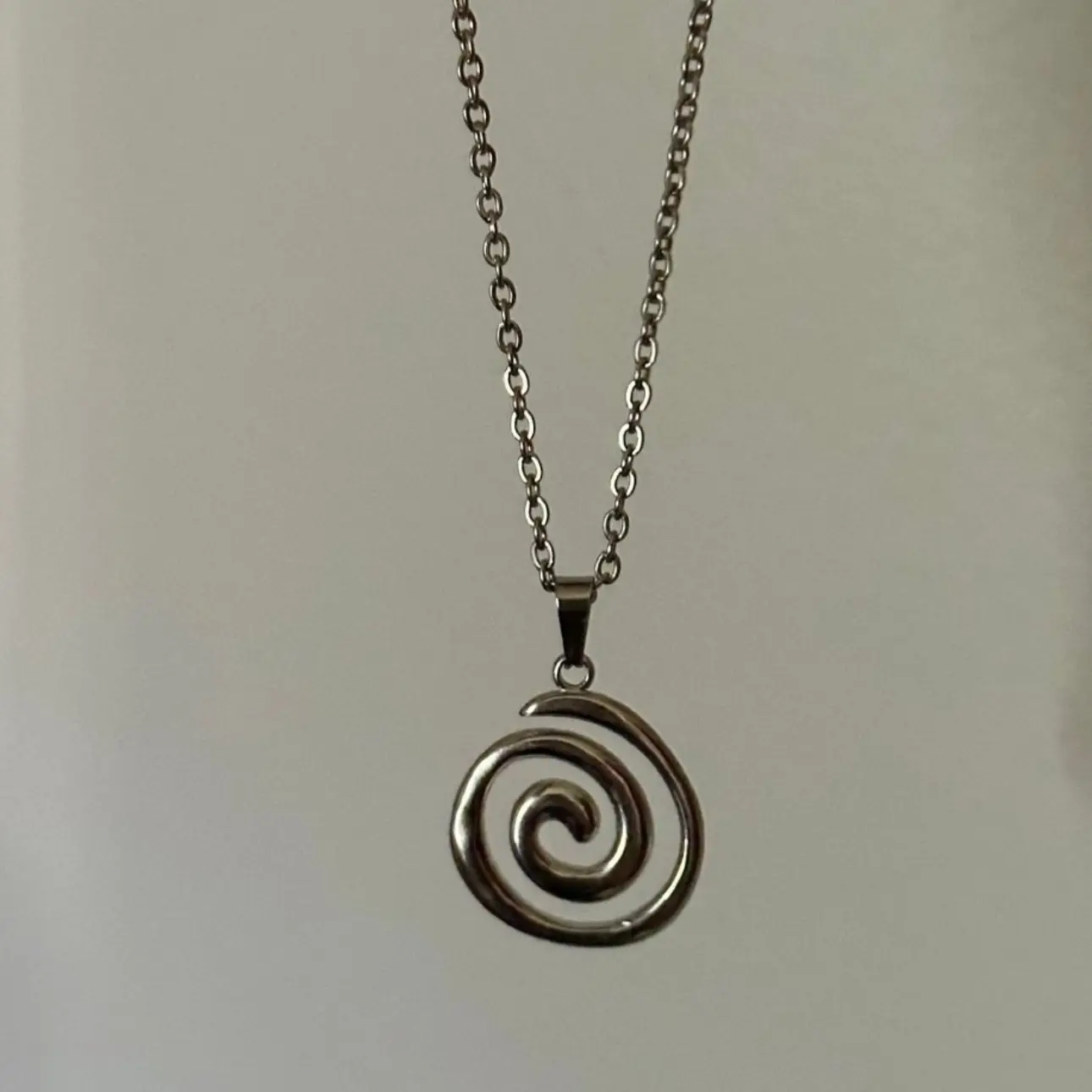 Spiral Pendant Chain Necklace Vortex Swirl Women Men Goth Grunge Aesthetic Punk