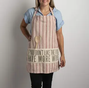Primitives by Kathy Light Striped Apron, One Size, Have More Wine