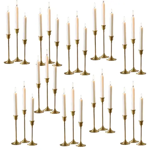 Elegant Romantic Vintage Metal Taper Candle Holders, 30-Piece Set Candle Stands, Candlestick for Wedding, Dinner, Halloween and Home Interior Decor Ornaments, Home Dining Decor, Interior Decoration Accessories, Decoration Items