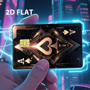 A Luxurious Style 2D Pattern Credit Card Sticker Featuring a Metallic Playing Card Design, a Debit Card Skin, a Fun Skin for Bank Cards, a Small Festive Gift, with a Shiny Film And a Comfortable Matte Texture, Suitable for Small Chip Cards
