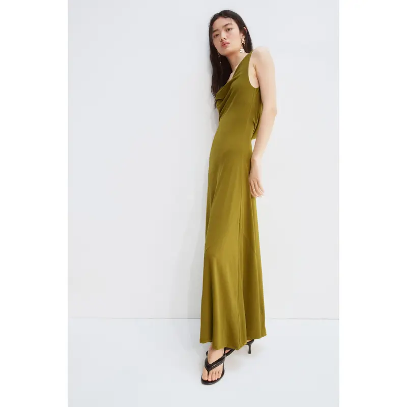 flowy beach cover up dress Everlane Scoop-Neck Midi Dress In Pointelle Knit In Deep Navy, Size XXS, Cotton