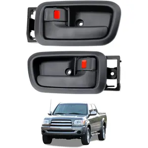 Interior Door Handles W/Bezel (Pair), Compatible with 2000-2006 Toyota Tundra, Dark Gray, Front Left Driver & Right Passenger| 692050C010B1,692060C010B1 Inside Handle Door Part