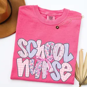 School Nurse Shirt, School Staff TShirt, Nurse Coquette T-Shirt, Nurse Appreciation Gift, Comfort Colors T-Shirt, Back to School Tee Fit Top Womenswear Comfy