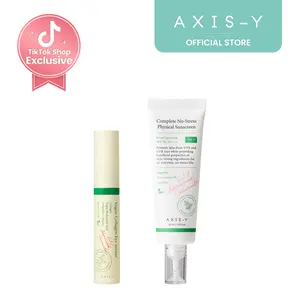 AXIS-Y Look Alive Set - Vegan Collagen Eye Serum + Complete No-Stress Physical Sunscreen Vegan Korean Skin Care Bundle