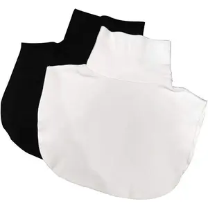 Women's Solid Stripe Turtleneck Dickey Collar Wear Outer or in Sweater Hoodie High Neck Mock Collar