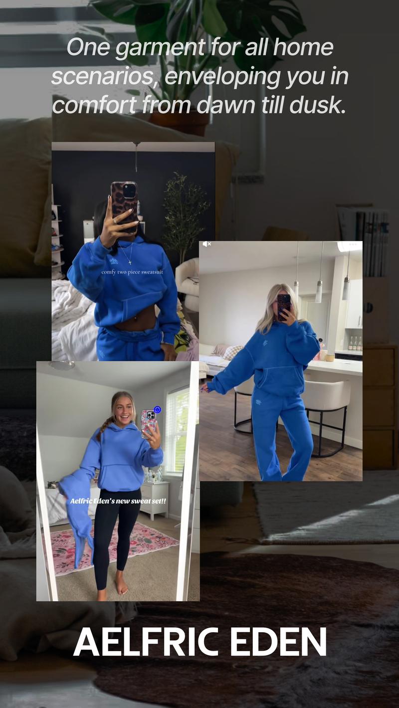 AELFRIC EDEN Cloud Classic Unisex 2 Piece Set Oversized Hoodie & Baggy Sweatpants Y2K Lounge Sweatsuit AELFRIC EDEN Cloud Classic Unisex 2 Piece Set Oversized Hoodie & Baggy Sweatpants Y2K Lounge Sweatsuit