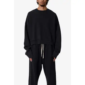 mnml Cropped Crewneck - Washed Black