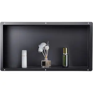 VEVOR Shower Niche, 13x 25x 4 inch Recessed Wall Niche Double-layer, with Hollowed-out Divider, Heavy-duty Stainless Steel Modern Shampoo Storage Organizer, Waterproof, Silver for BathroomVEVOR Super Brand Day