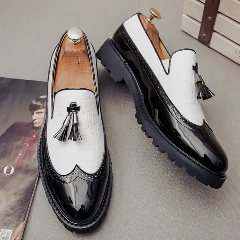 Ubetif Men's Minimalist Elegant Flat PU Leather Lightweight Pointed Toe Slip-On Loafer Footwear - Stylish Design for Office, Wedding (Ideal for Him)