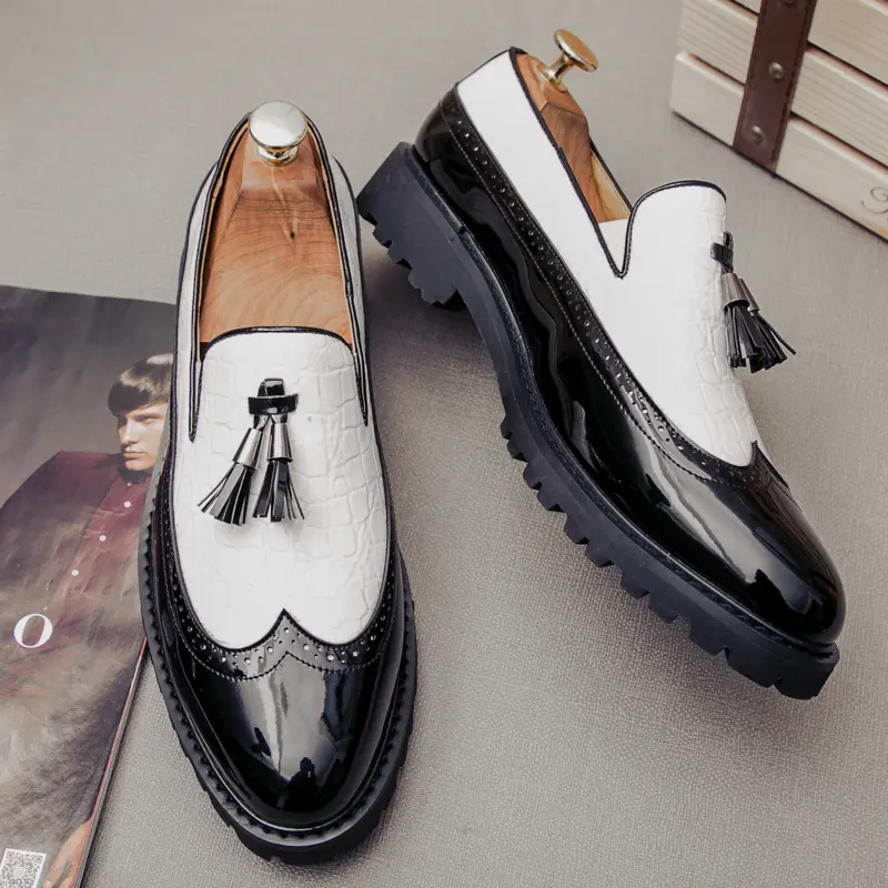 Ubetif Men's Minimalist Elegant Flat PU Leather Lightweight Pointed Toe Slip-On Loafer Footwear - Stylish Design for Office, Wedding (Ideal for Him)