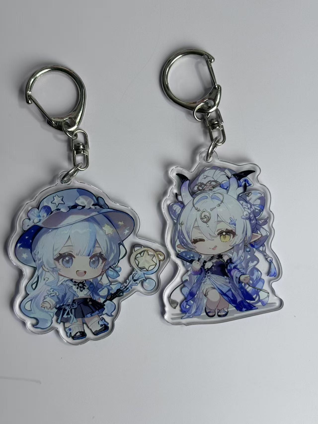 Custom  Acrylic Keychain, Double Layer DollPendant,  Cute Cartoon Anime TransparentCreative  Decoration Small Gift