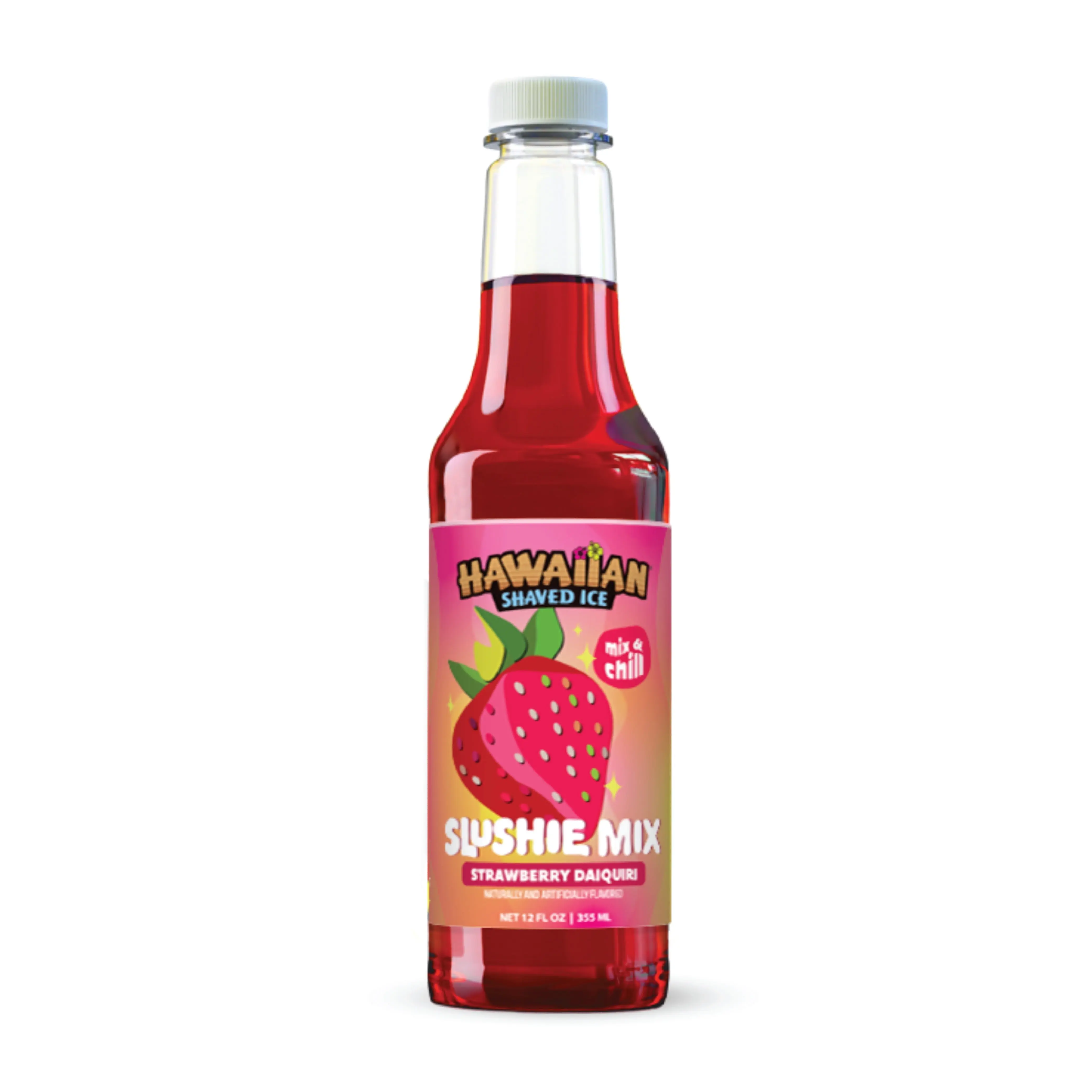 Hawaiian Shaved Ice Slushie Syrups - Strawberry Daiquiri Slushie Mix, 12 fl oz Bottle