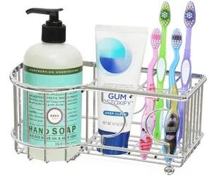 Simple Houseware Multi-Functional 6 Slots Toothbrush Holder, Chrome