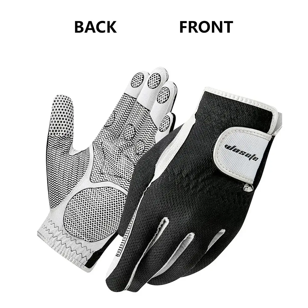 One golf glove,Men's single left-hand design,Classic black and gray color scheme,Durable nylon material, comfortable and non-slip,Suitable for casual and outdoor sports,Golf accessories, Essential golf accessory, Golf Gear