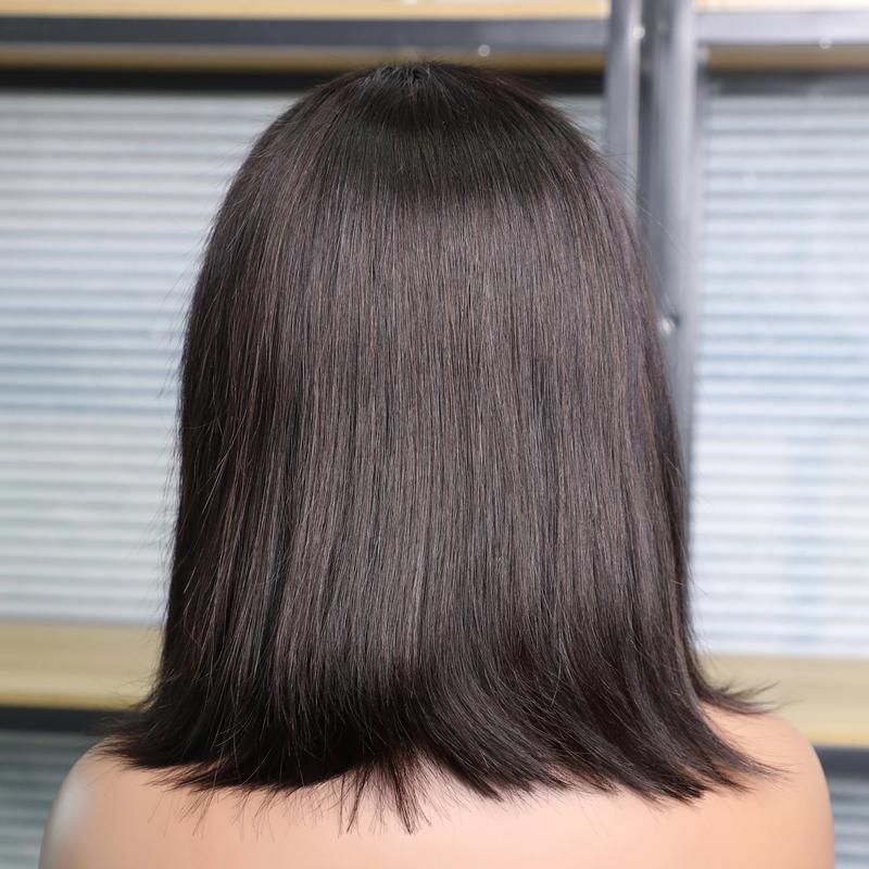 24K Extensions 13x4 Lace Frontal Wig Bobo Medium Straight Hair 10-16inch Short Straight Bob Wig Straight Brazilian 100% Human Hair Bobo