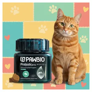 PAWBIO Cat Probiotics – 90 Soft Chews with Pumpkin & Papaya to Support Digestion, Reduce Loose Stool & Improve Gut Balance
