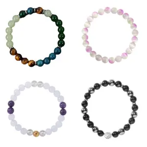 Natural Crystal Healing Bracelets Collection - 4 Styles for Depression Relief Wealth Attraction Self-Love & Anxiety Calm Handmade Gemstone Intentional Bracelets for Wellness