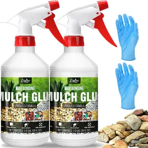 Mulch Glue - 32oz Concentrate Gravel Glue Landscape with Applicator for Landscaping, - Safe Ready to Use Mulch Lock Gravel Stabilizer Glue for Pea Gravel, Rock, Leaf, Bark