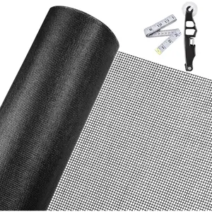 Durable Fiberglass Window Screen Mesh Kit (48"x130") - DIY Adjustable Repair Kit for Patio Porch Door Windows Replacement